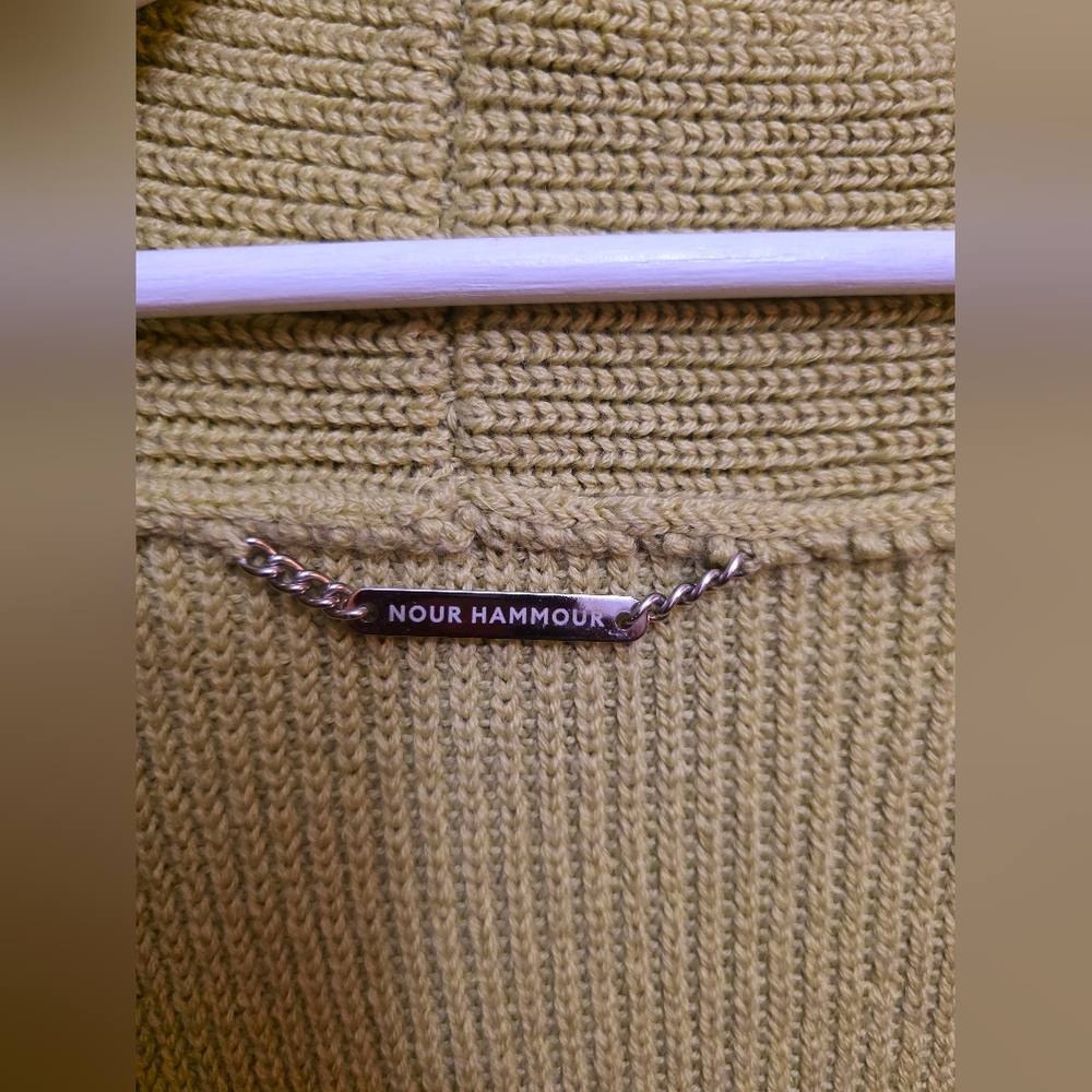 NOUR HAMMOUR Janis Cardigan in Pistachio Green France Size 36 - Picture 5 of 12
